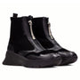 DAMES BOOTS+KORT LAARS-Zwart leer