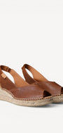 DAMES OPEN SCHOENEN-Bruin leer