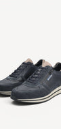 Heren veterschoenen-Blauw leer