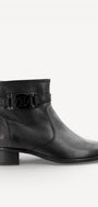 DAMES BOOTS+KORT LAARS-Zwart leer
