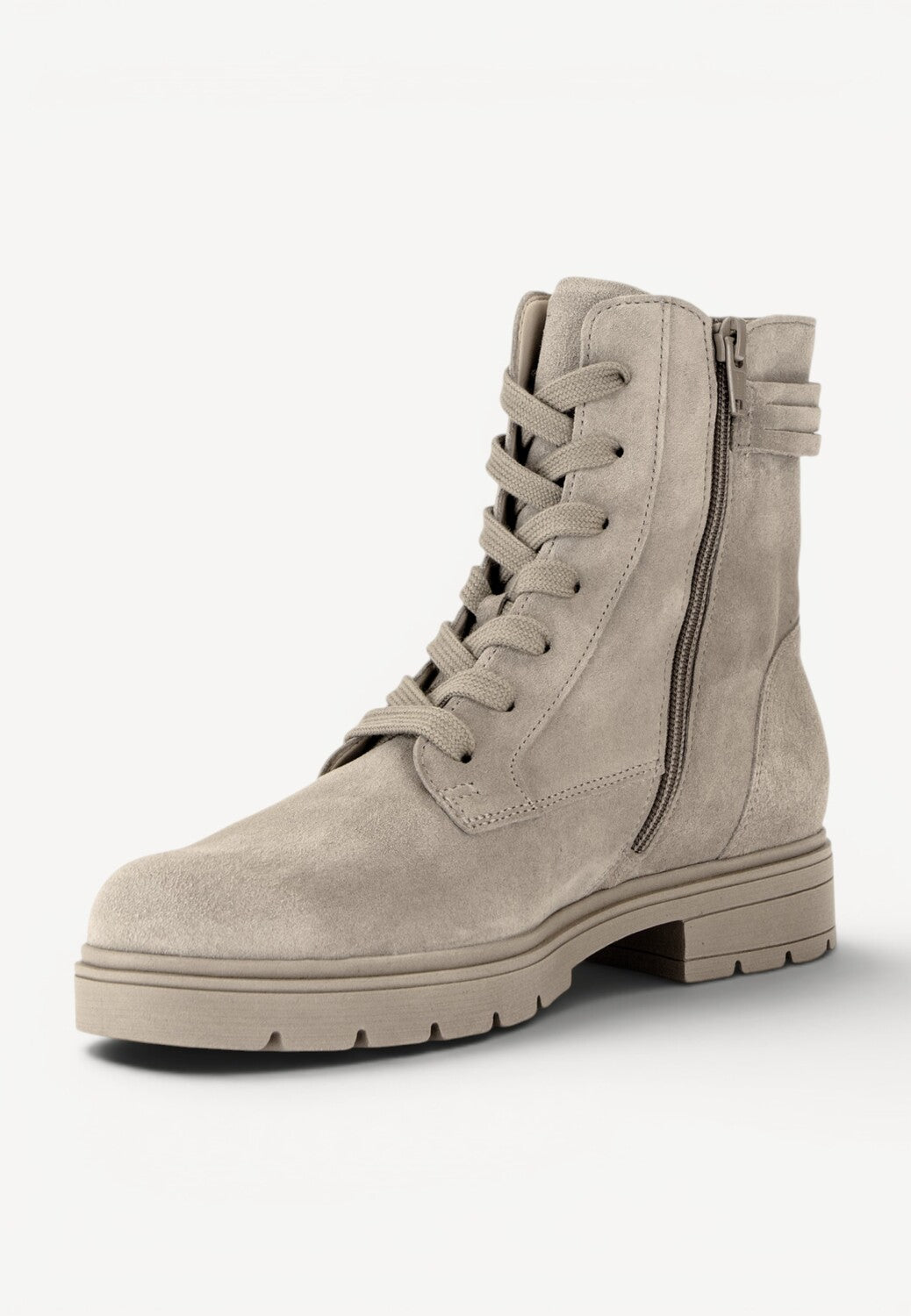DAMES BOOTS+KORT LAARS-Beige suède/nubuck