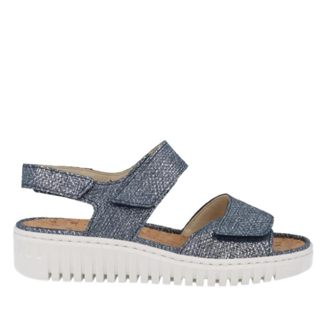 DAMES OPEN SCHOENEN-Blauw leer