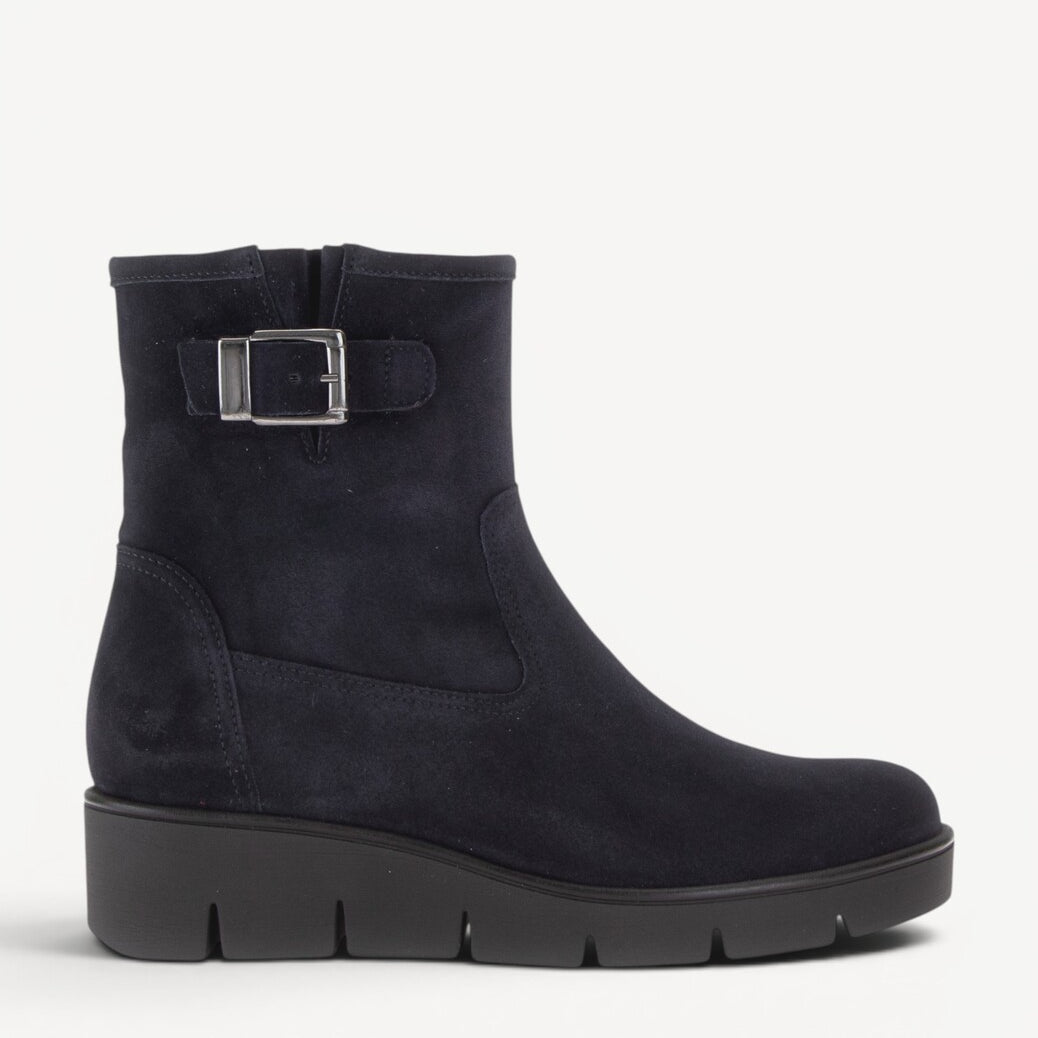 DAMES BOOTS+KORT LAARS-Blauw suède/nubuck