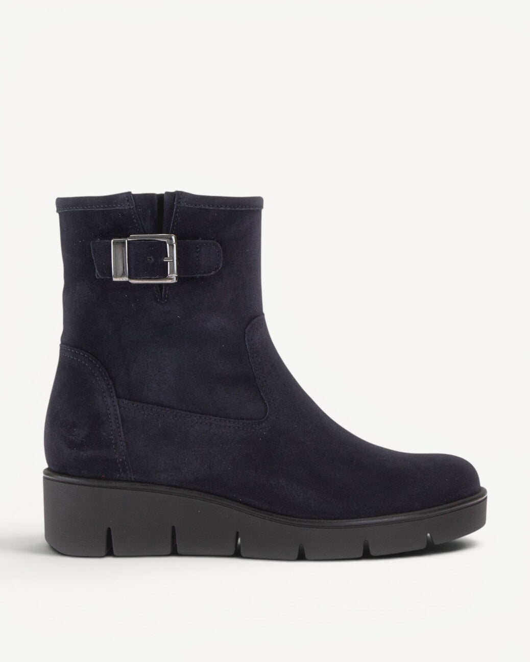 DAMES BOOTS+KORT LAARS-Blauw suède/nubuck