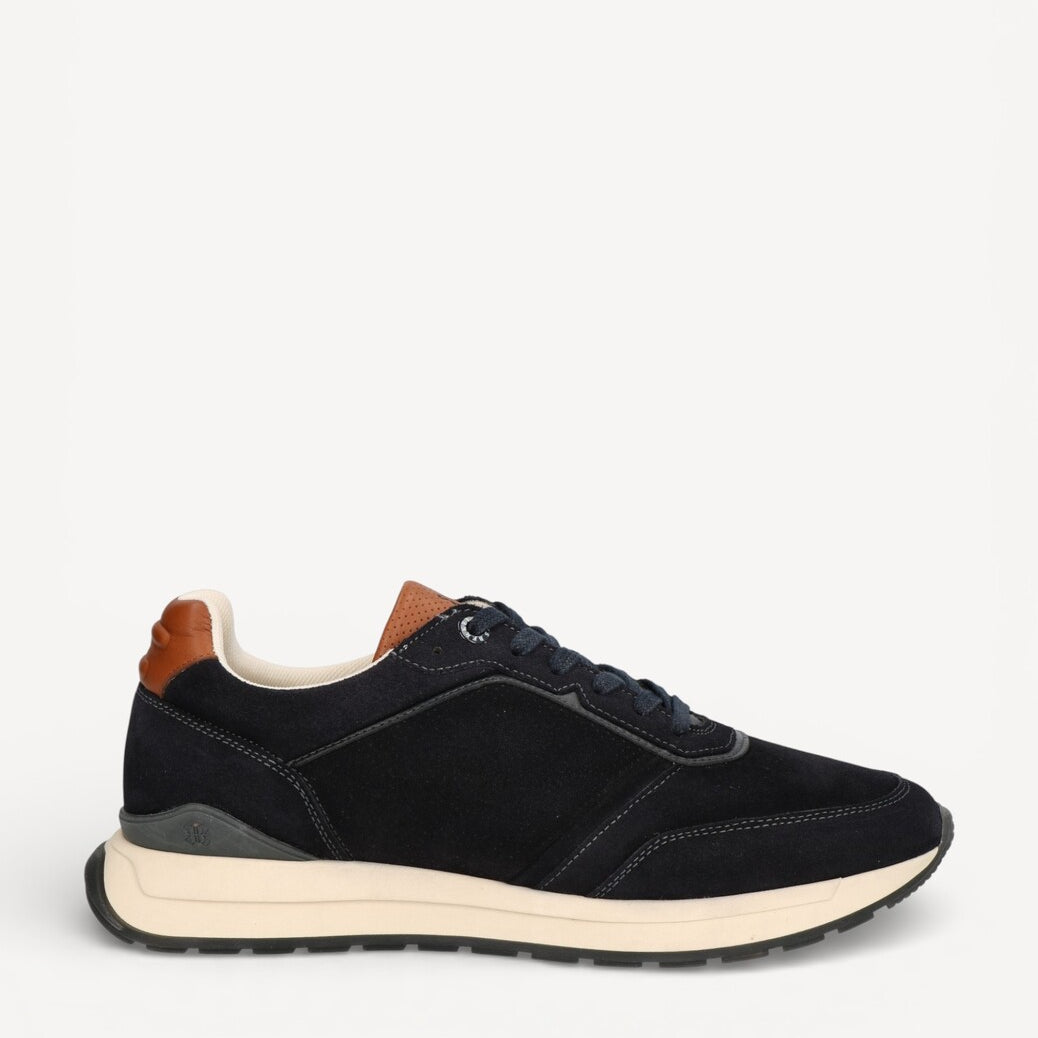 Heren veterschoenen-Blauw suède/nubuck