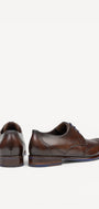 Heren veterschoenen-Bruin leer