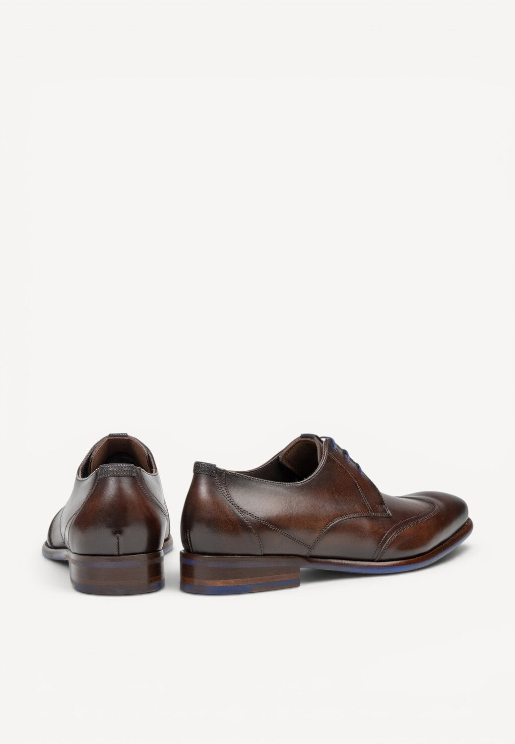 Heren veterschoenen-Bruin leer