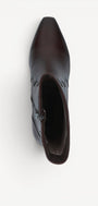 DAMES BOOTS+KORT LAARS-Bruin leer