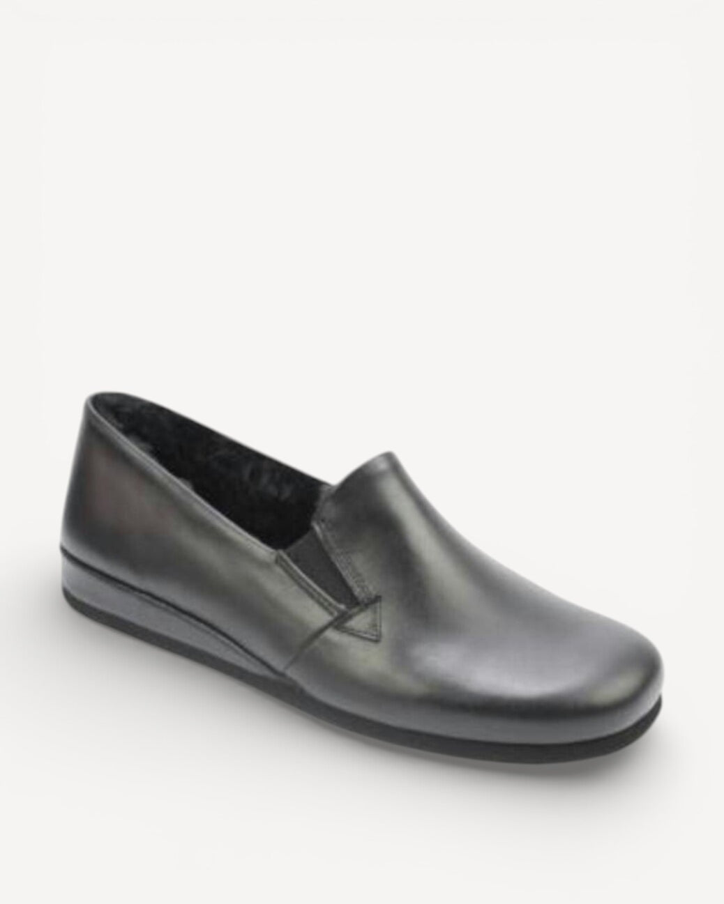 Heren dichte pantoffels-Zwart leer