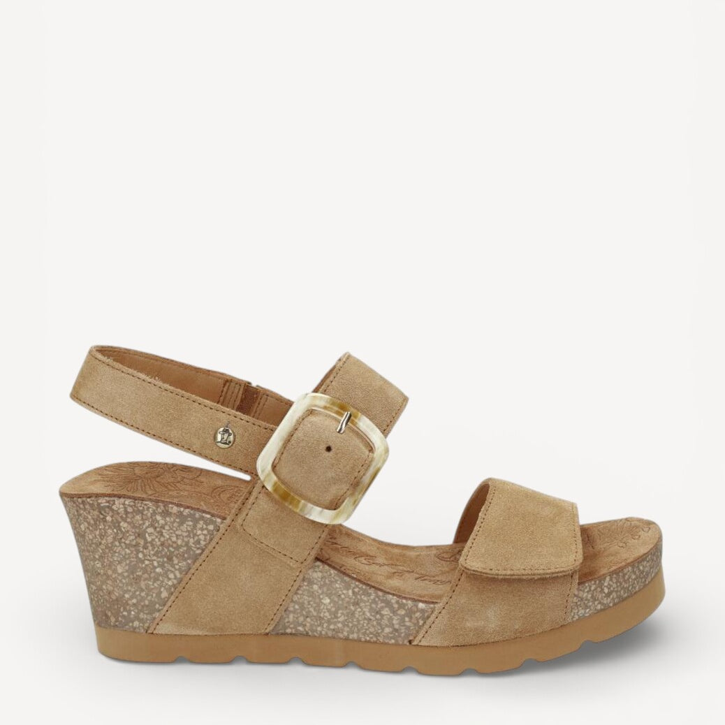 DAMES OPEN SCHOENEN-Beige suède/nubuck