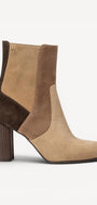 DAMES BOOTS+KORT LAARS-Beige combi kleur