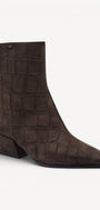 DAMES BOOTS+KORT LAARS-Bruin suède