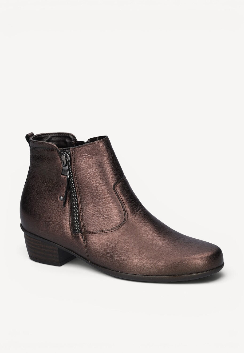 DAMES BOOTS+KORT LAARS-Brons leer