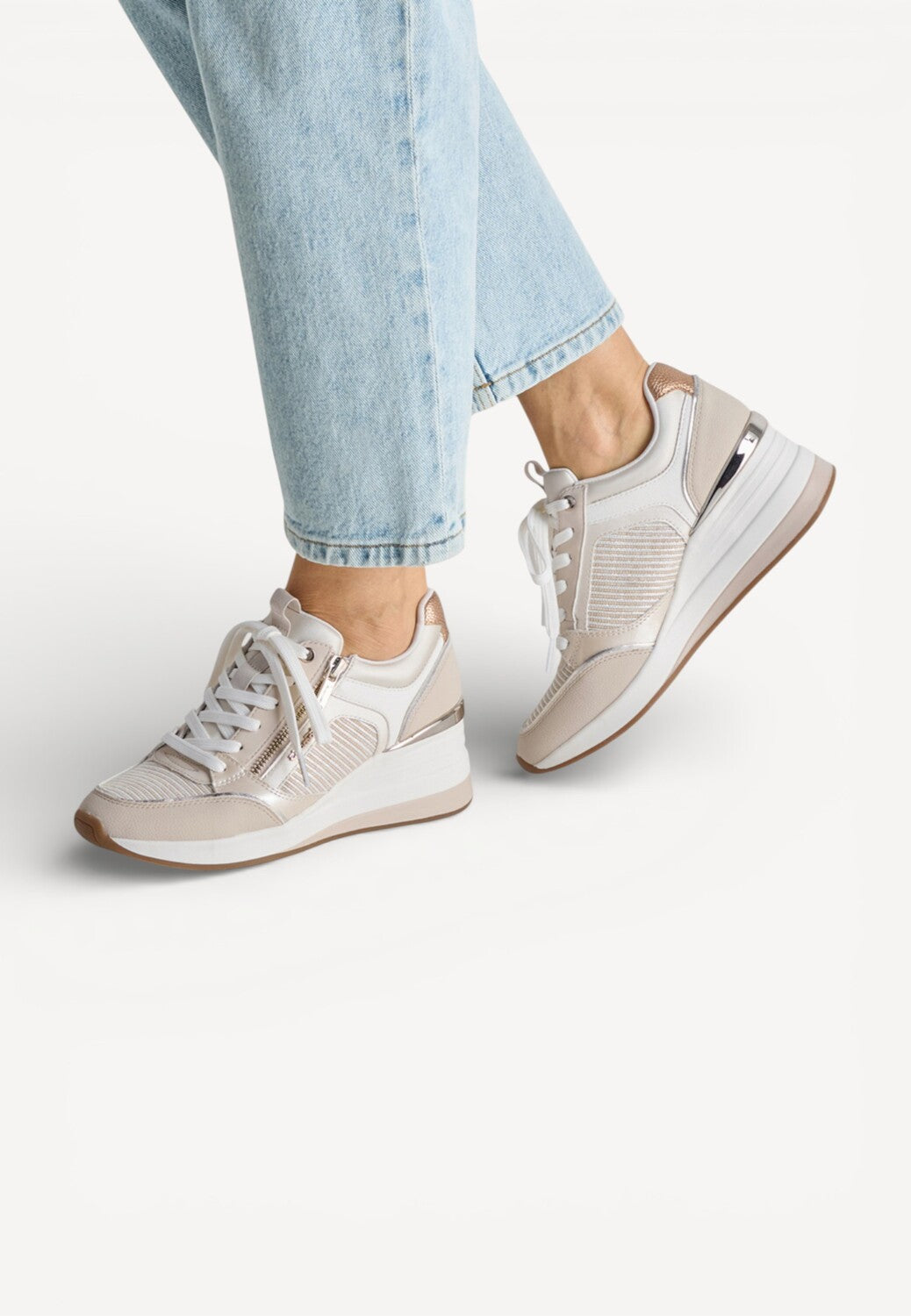 DAMES SPORTIEVE VETERSCHO-Beige leer