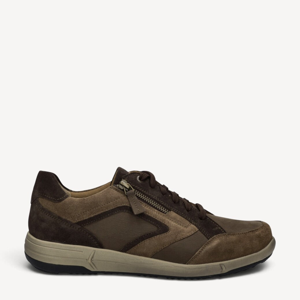 Heren veterschoenen-Bruin combi kleur
