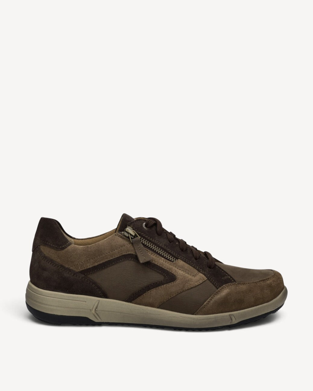 Heren veterschoenen-Bruin combi kleur