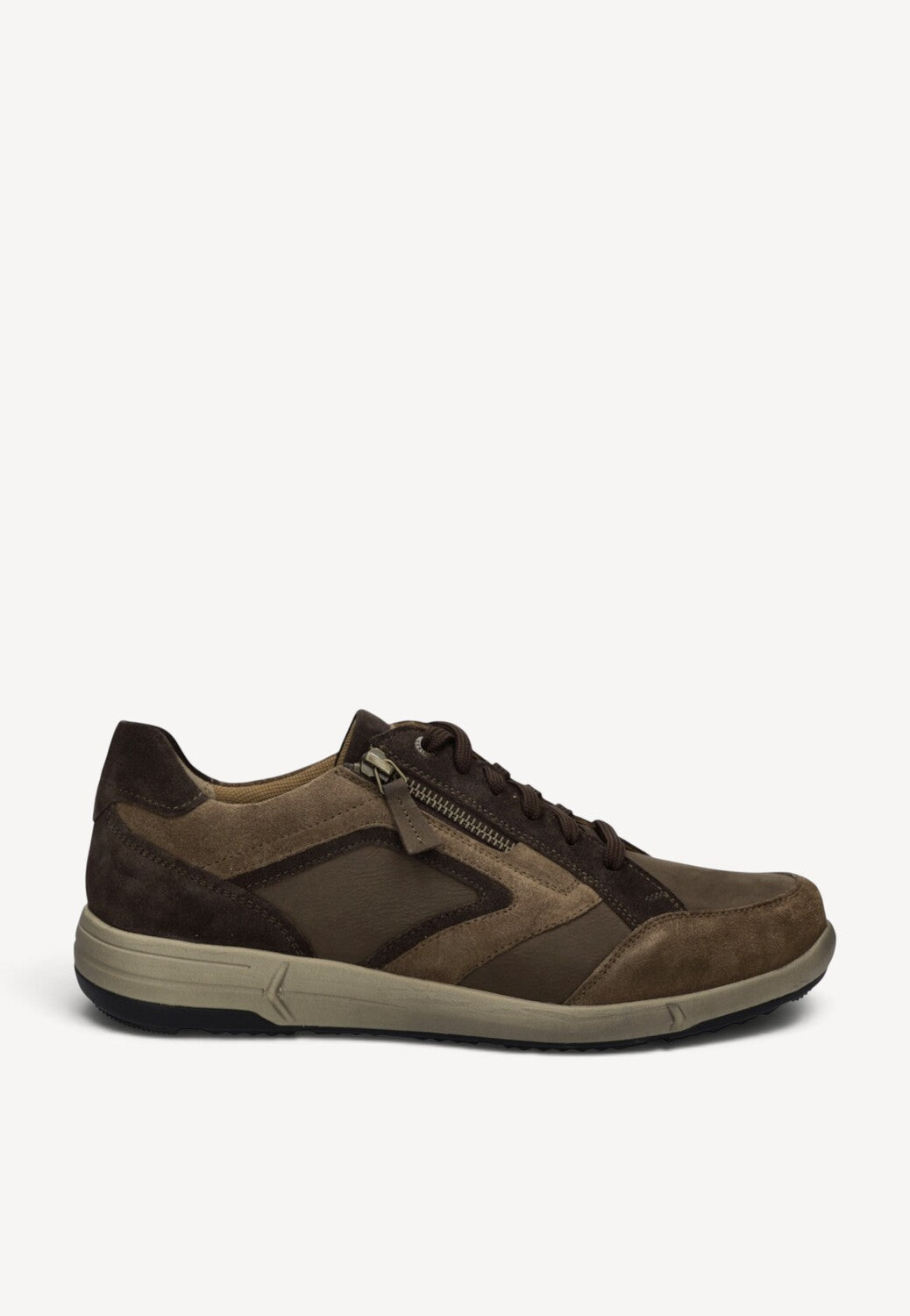 Heren veterschoenen-Bruin combi kleur