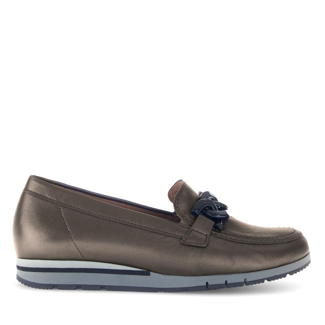 DAMES INSTAPSCHOENEN-Brons leer