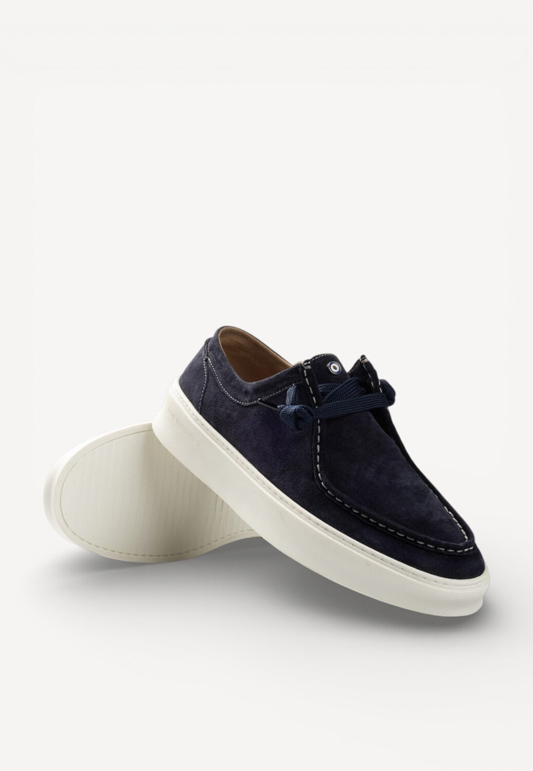 Heren veterschoenen-Blauw suède/nubuck