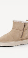 DAMES BOOTS+KORT LAARS-Beige suède/nubuck