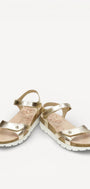 DAMES OPEN SCHOENEN-Goud leer