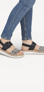 DAMES OPEN SCHOENEN-Zwart combi kleur