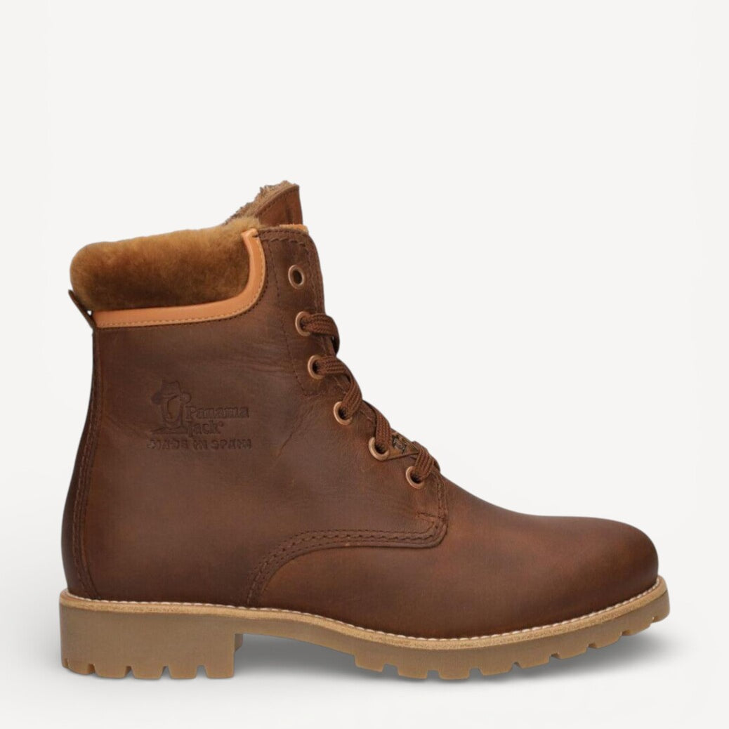 DAMES BOOTS+KORT LAARS-Bruin leer