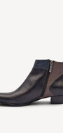 DAMES BOOTS+KORT LAARS-Zwart combi kleur