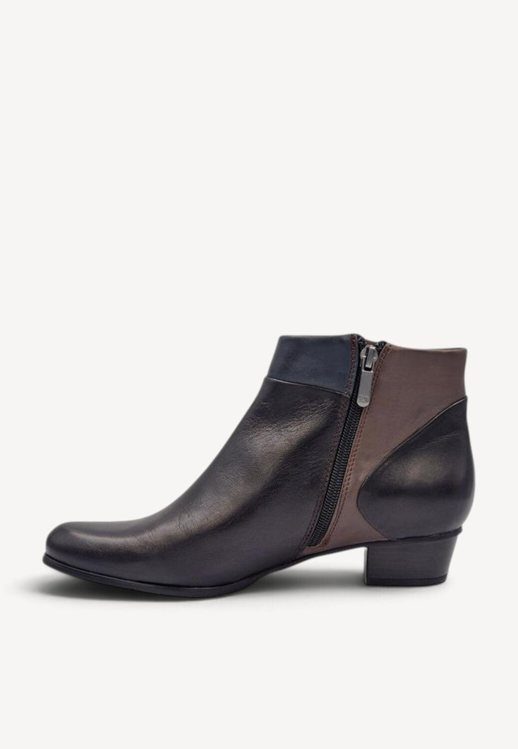 DAMES BOOTS+KORT LAARS-Zwart combi kleur