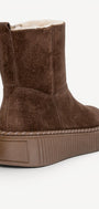 DAMES BOOTS+KORT LAARS-Bruin suède