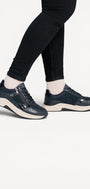 DAMES SPORTIEVE VETERSCHO-Blauw leer