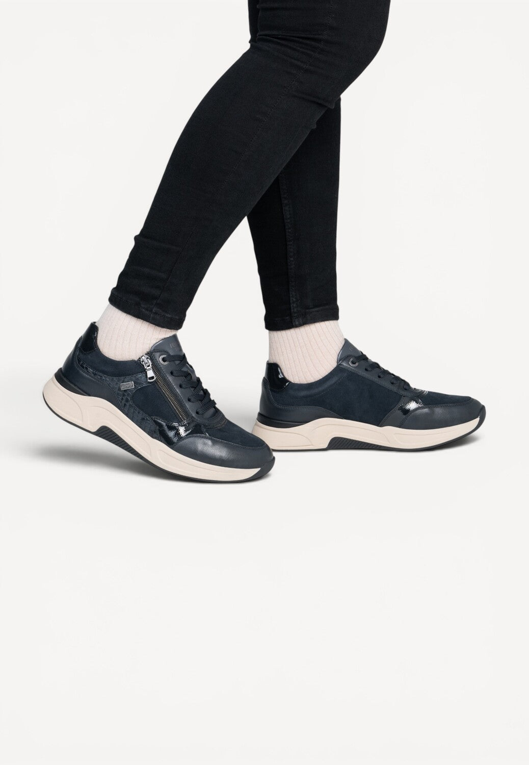 DAMES SPORTIEVE VETERSCHO-Blauw leer