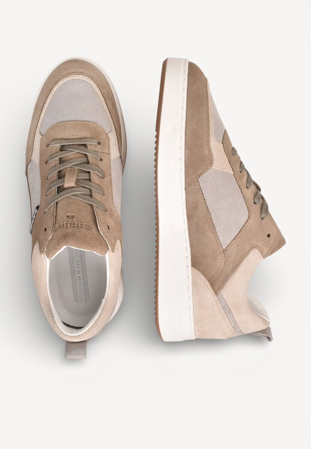 Heren veterschoenen-Bruin combi kleur