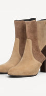 DAMES BOOTS+KORT LAARS-Beige combi kleur