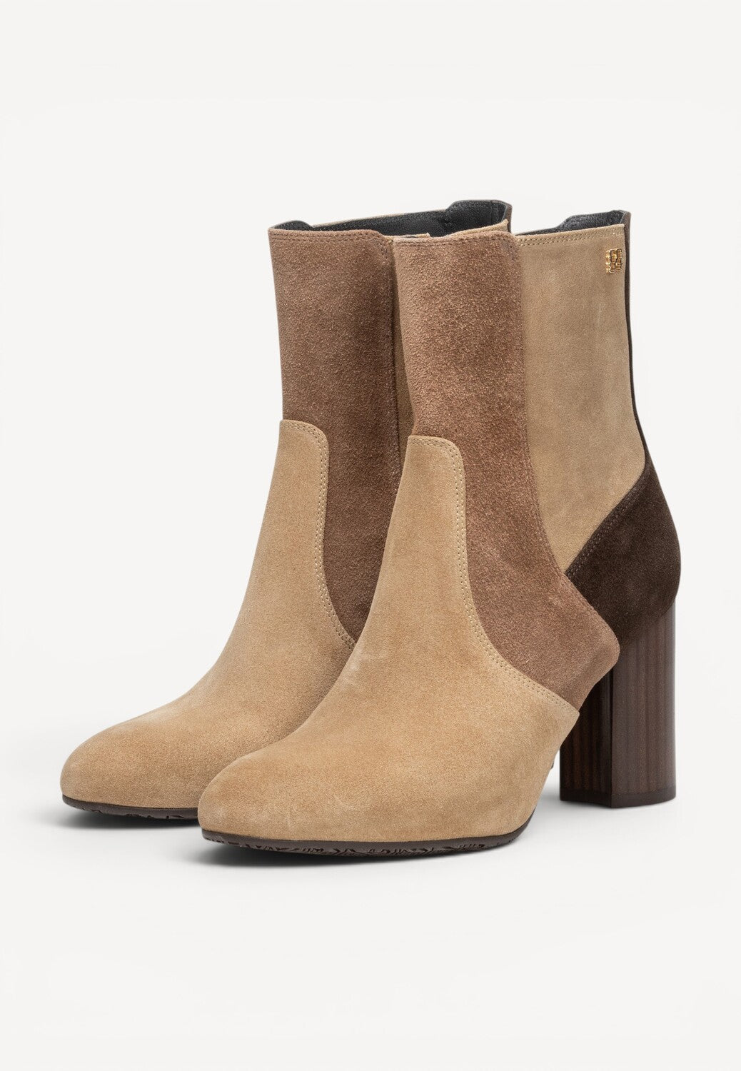 DAMES BOOTS+KORT LAARS-Beige combi kleur