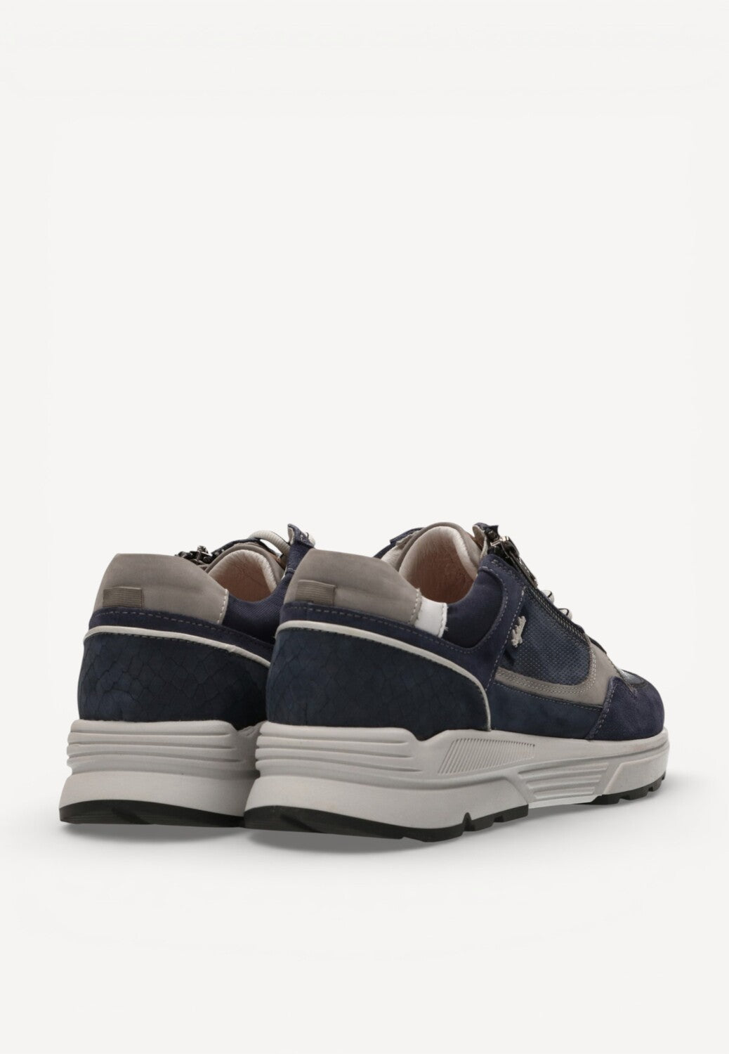 Heren veterschoenen-Blauw combi kleur