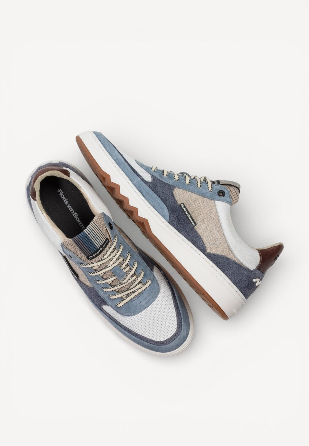 Heren veterschoenen-Blauw combi kleur