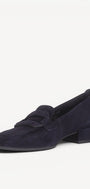 DAMES INSTAPSCHOENEN-Blauw suède/nubuck