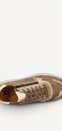Heren veterschoenen-Beige leer