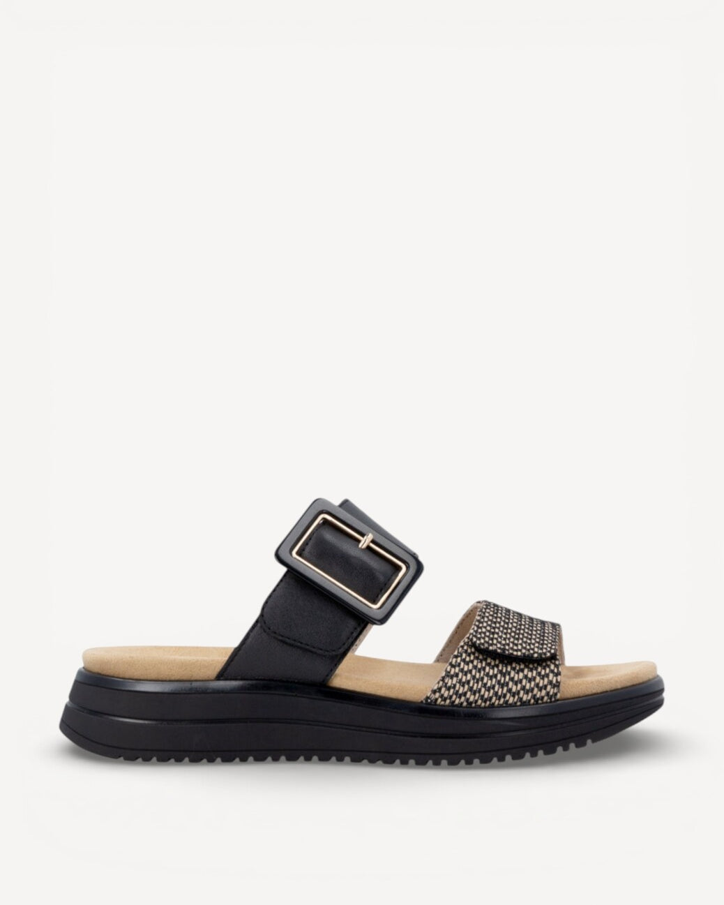 DAMES OPEN SCHOENEN-Zwart leer