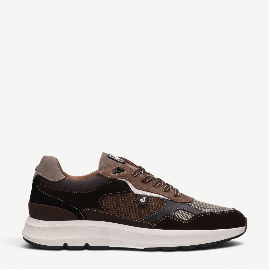 Heren veterschoenen-Bruin combi kleur