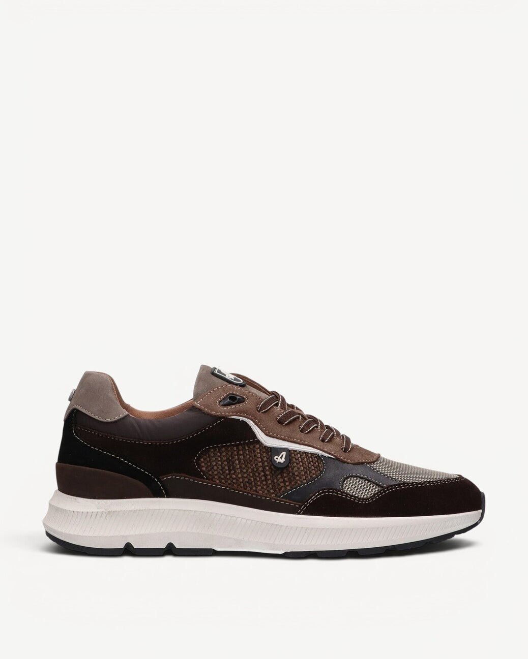 Heren veterschoenen-Bruin combi kleur