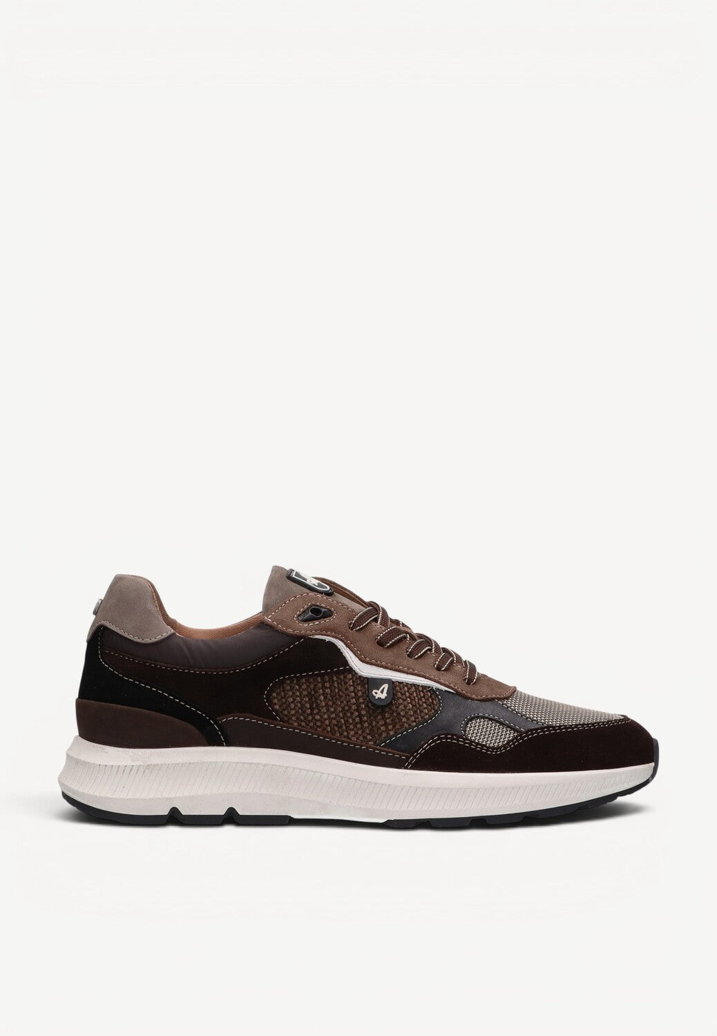 Heren veterschoenen-Bruin combi kleur