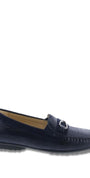 DAMES INSTAPSCHOENEN-Blauw leer