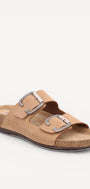 DAMES OPEN SCHOENEN-Beige suède/nubuck