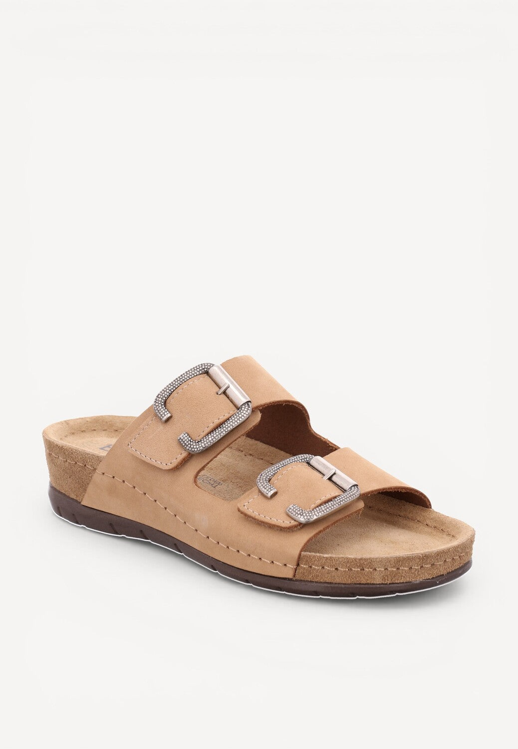 DAMES OPEN SCHOENEN-Beige suède/nubuck