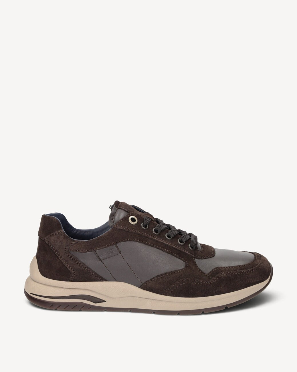 Heren veterschoenen-Bruin combi kleur