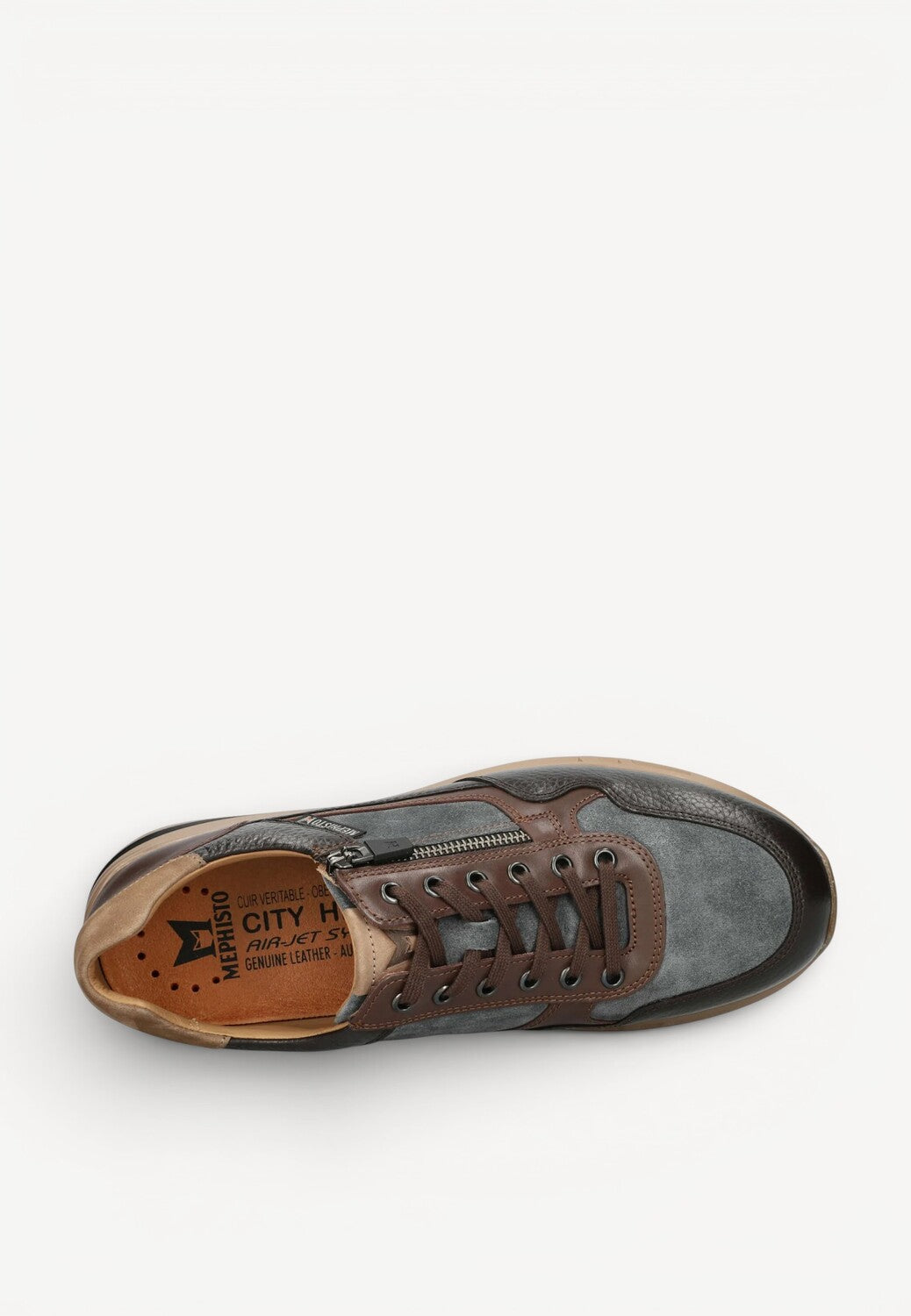 Heren veterschoenen-Bruin combi kleur