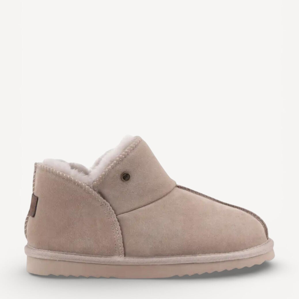 Dames dichte pantoffels-Beige suède/nubuck