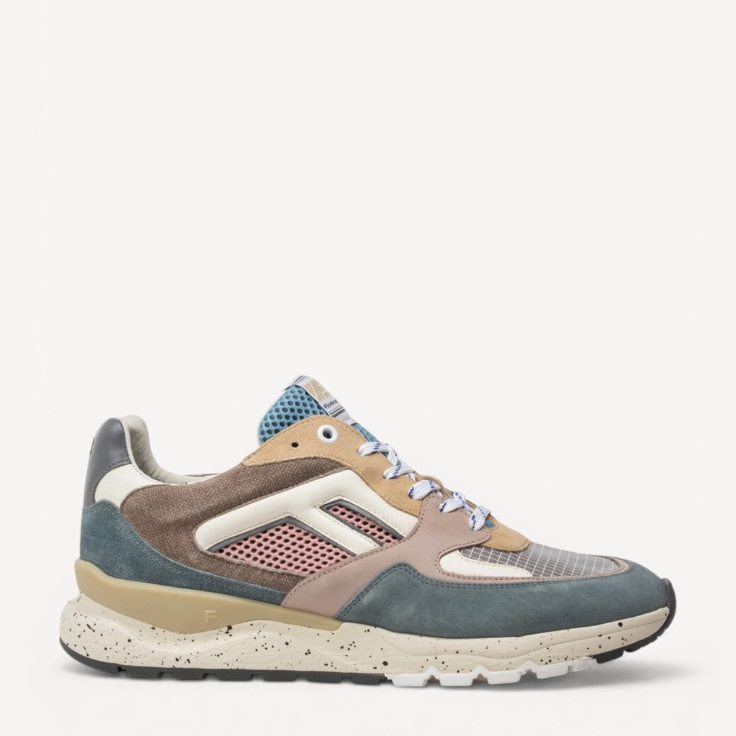 Heren veterschoenen-Blauw combi kleur